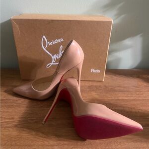 Christian Louboutin Beige Heels with Red Soles